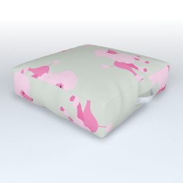 Pink Poodles Pattern Outdoor Floor Cushion