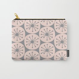 Atomic Dots Retro Midcentury Modern Pattern in Pale Blush and Light Gray Carry-All Pouch | Modern, Blush, Atomic, Retro, Pattern, Mod, Gray, Light, Midcentury, 1950S 