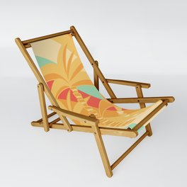 Retro Palm Summer Wave #1 #minimal #decor #art #society6 Sling Chair