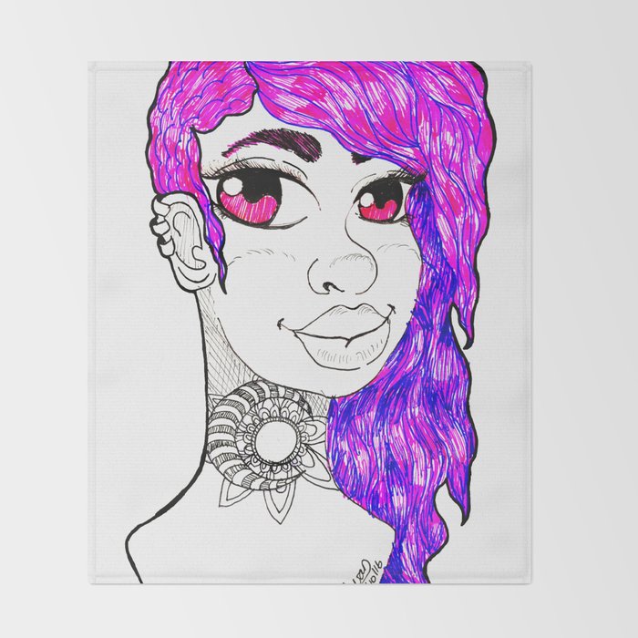 Purple Hair Throw Blanket By Swanangel15 Society6