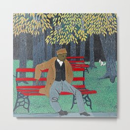 African American Masterpiece 'Man on a Bench' by Horace Pippin Metal Print