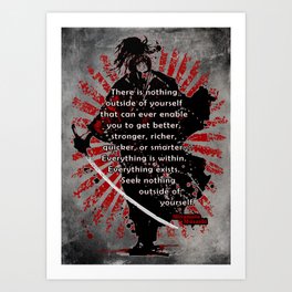 Miyamoto Musashi Samurai - There is nothing outside you... Art Print | Budo, Iaido, Musashimiyamoto, Jiujitsu, Fiverings, Sensei, Aikido, Dojo, Ronin, Kendo 