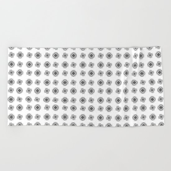 Fibonacci Flowers Pattern Beach Towel