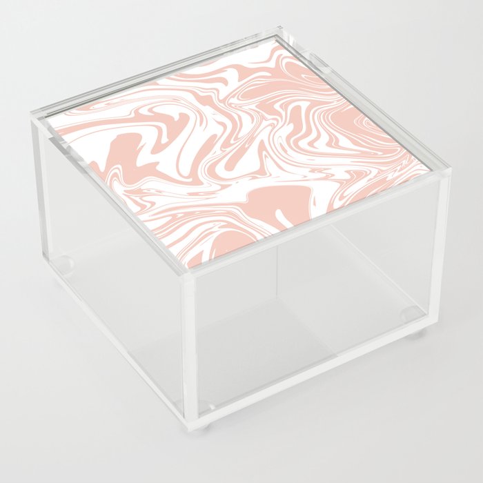 Liquid Contemporary Abstract Simone Pink and White Swirls - Pink Retro Liquid Swirl Pattern Acrylic Box