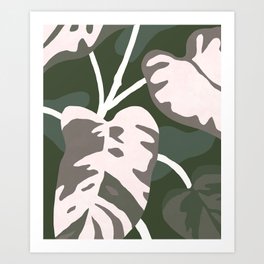 Dark Philodendron illustration Art Print