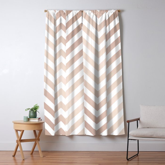 Chevron Rose Gold And White Blackout Curtain By Healinglove8