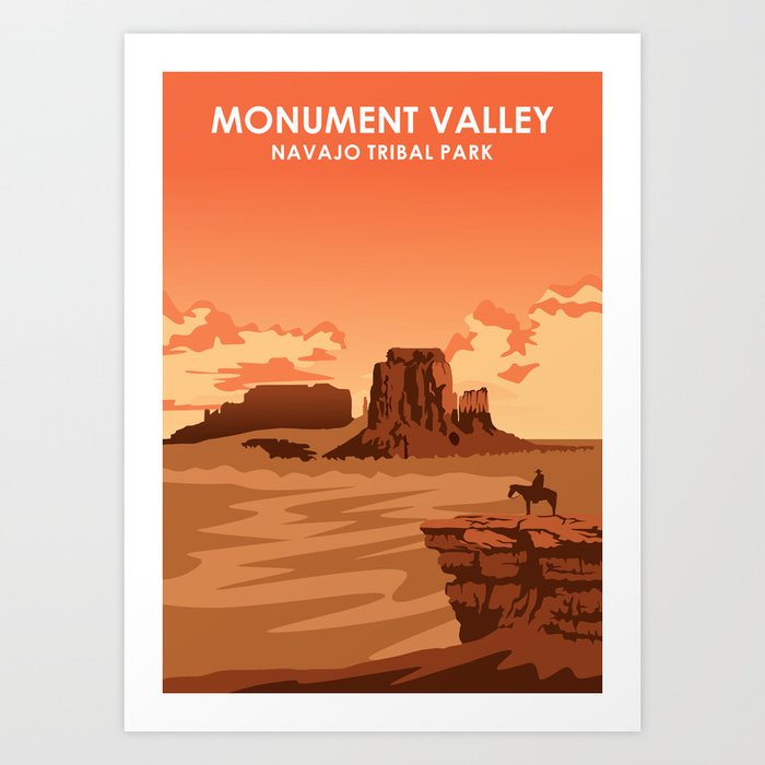 Monument Valley National Park Travel Poster Art Print