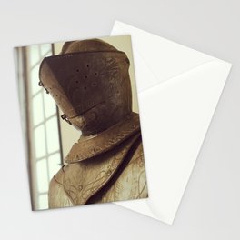 Medieval Castle life | Knight metal armor, middle age helm | Objects from the past Stationery Card