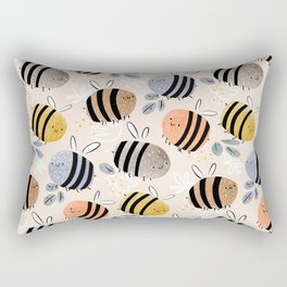 Sweet little baby bees watercolor illustration Rectangular Pillow