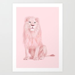 PINK LION Art Print