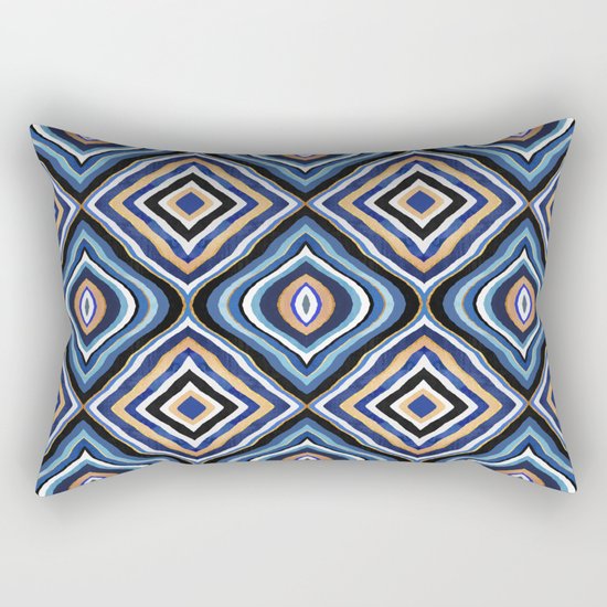 Blue Moroccan Rectangular Pillow