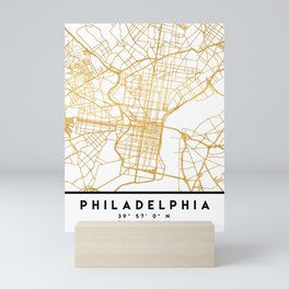PHILADELPHIA PENNSYLVANIA CITY STREET MAP ART Mini Art Print
