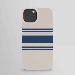 White and blue retro 60s minimalistic stripes iPhone Case
