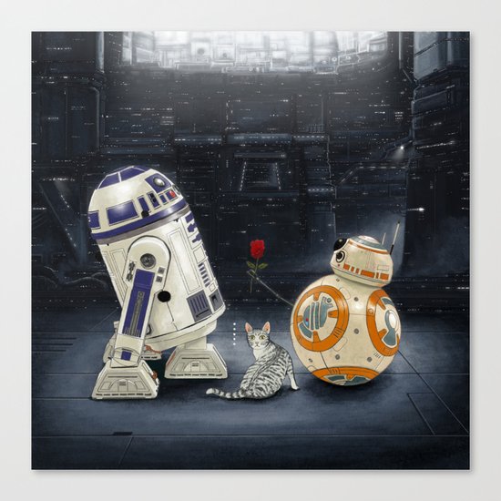 LOVE DROID & THE CAT Canvas Print