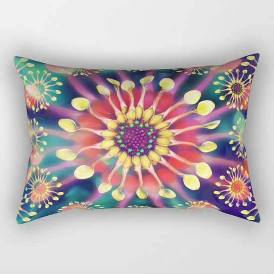 Flower Clock Rectangular Pillow