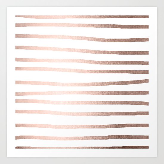Simply Drawn Stripes Moon Dust Bronze Art Print