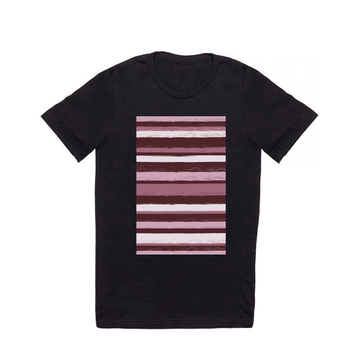 Stripes - Pink Rose Wine T Shirt