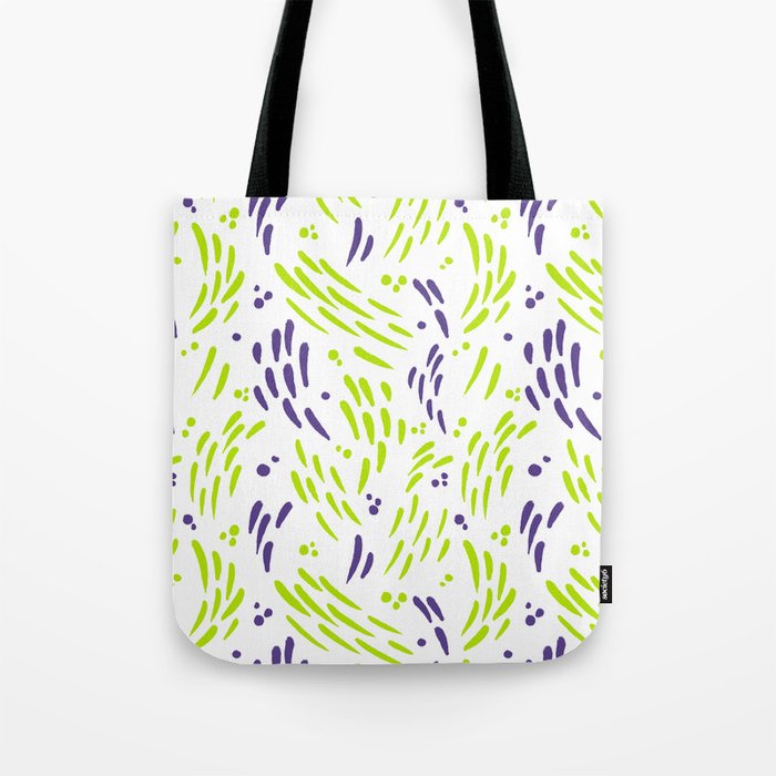Flow in Lime Green and Purple Tote Bag