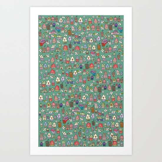Houses - eco Art Print