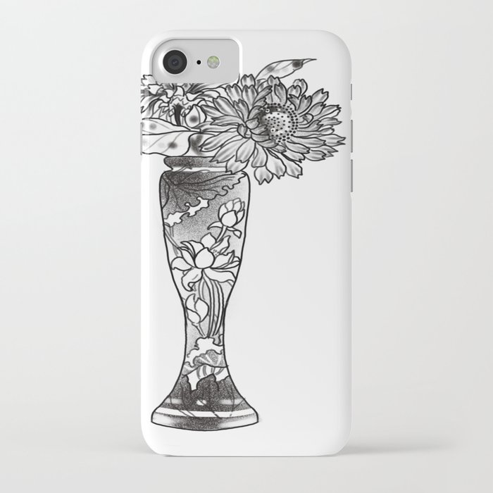 Chrysanthemums and lotus vase iPhone Case