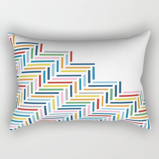 Herringbone Color Part Rectangular Pillow