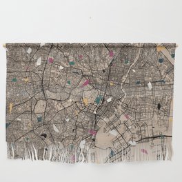 TOKYO Japan - City Map Collage Wall Hanging