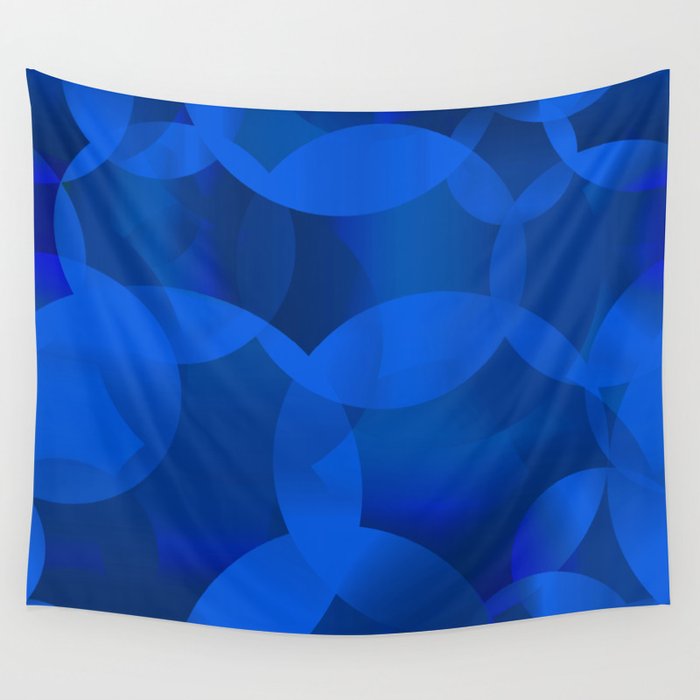 Abstract Soap Of Blue Molecules And Blue Bubbles On A Marine
