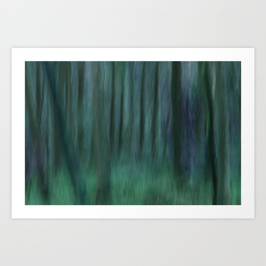 Painted Trees 2 Aqua Art Print