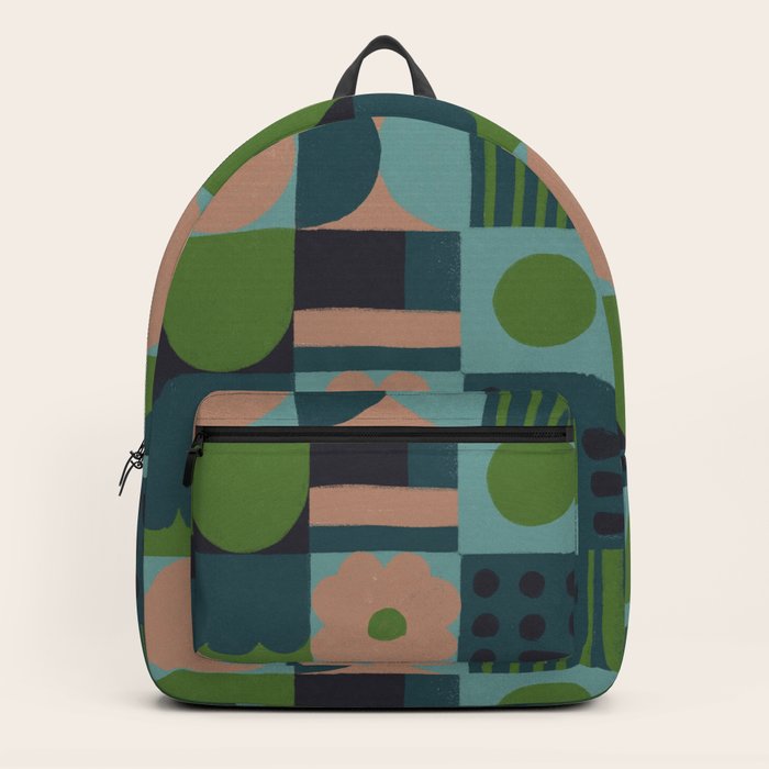 Green and blue tiles Backpack