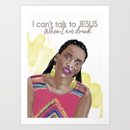 Drunk Jesus Art Print