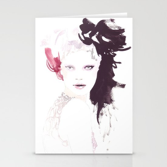 Fashion illustration in watercolors Stationery Cards