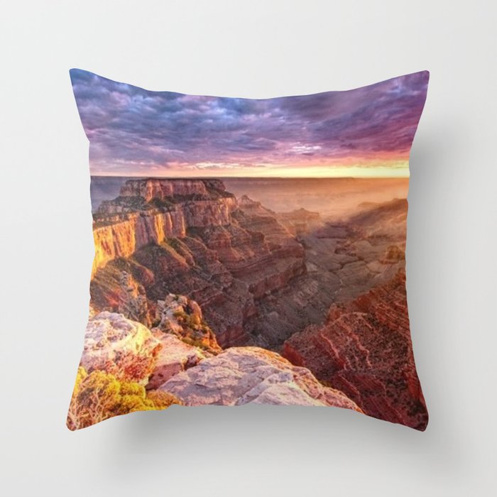 Purple Sunset at the Grand Canyon Throw Pillow