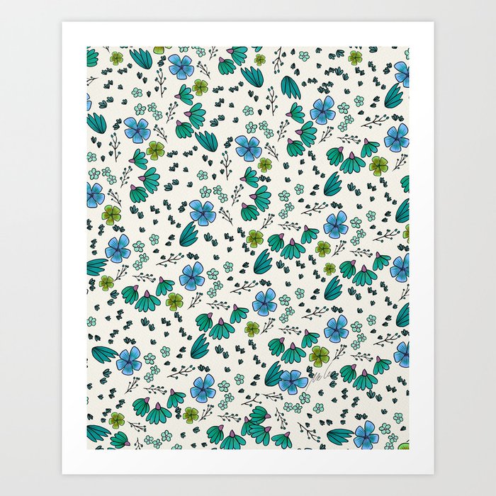 Flower Field Pattern_08.7 Art Print