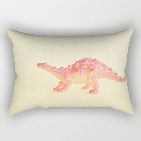 Pink Dinosaur Rectangular Pillow
