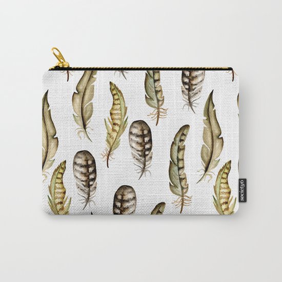 Watercolor feathers Carry-All Pouch