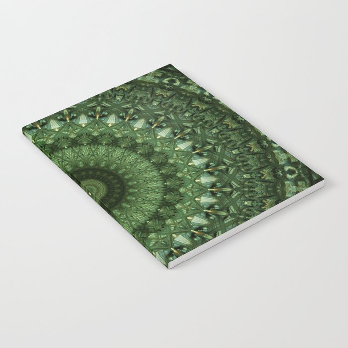 Mandala in olive green tones Notebook
