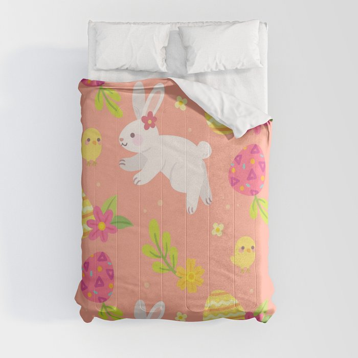 Happy Easter Chicken And Rabbit Collection Comforter