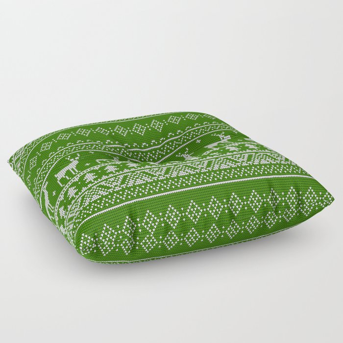 Green reinder jumper Floor Pillow