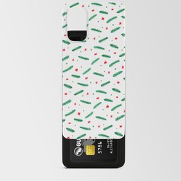 Christmas branches and stars - green and red Android Card Case