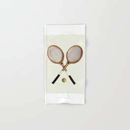 Vintage Tennis Rackets and tennis ball   Hand & Bath Towel