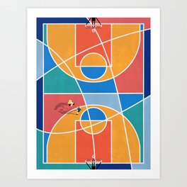 Shooting Hoops Street Basketball From Above  Art Print