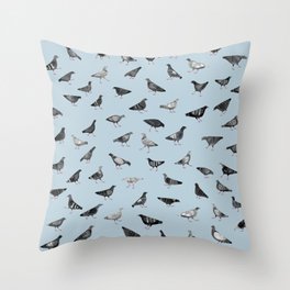 Pigeons Doing Pigeon Things Throw Pillow