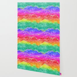 Vibrant Rainbow Glitter Agate Texture 04 Wallpaper