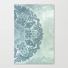 Mandala Teal Blue Green Turquoise - right side Canvas Print