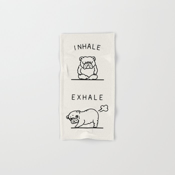 Inhale Exhale English Bulldog Hand & Bath Towel