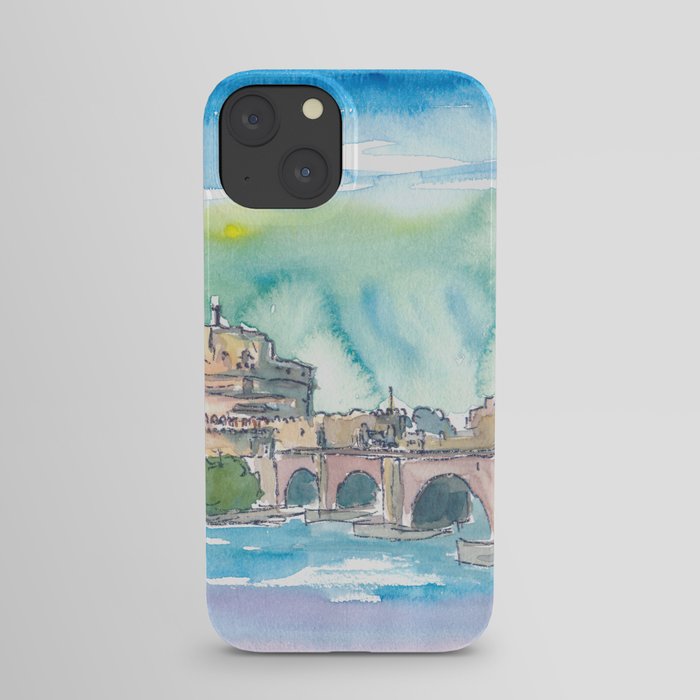 Rome Italy Castel Sant'Angelo Evening with Bridge iPhone Case