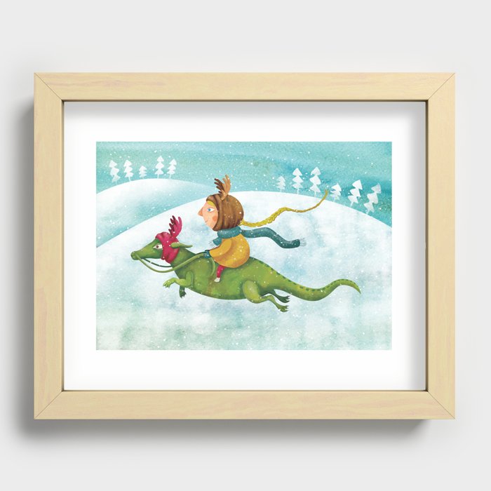 Anietshka and the snow Recessed Framed Print