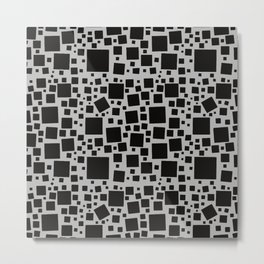 Monochrome Squares Everywhere Seamless Pattern  Metal Print | Squares, Shapes, Gray, Blackandwhite, Pattern, Minimal, Squaremotif, Geometric, Architecture, Abstract 