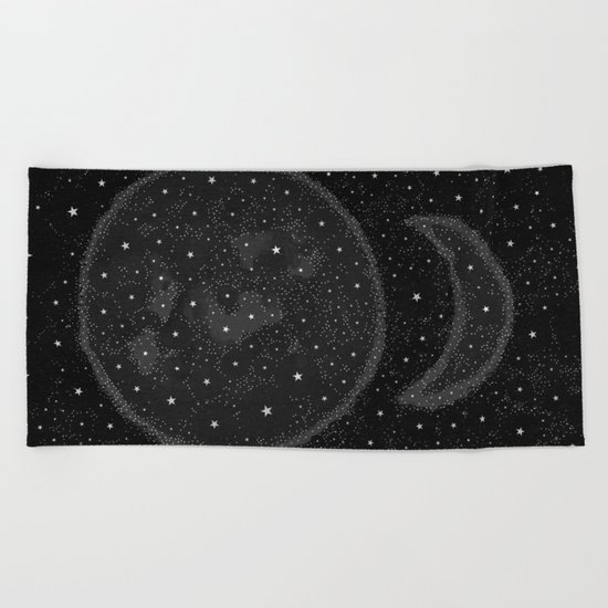 Starry Boho Moons Beach Towel