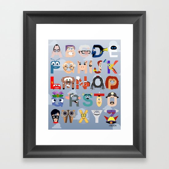 P is for Pixar (Pixar Alphabet) Framed Art Print